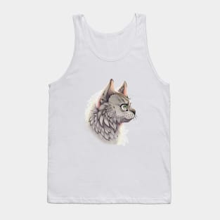 Silver Ticked British Longhair Side Portrait Tank Top